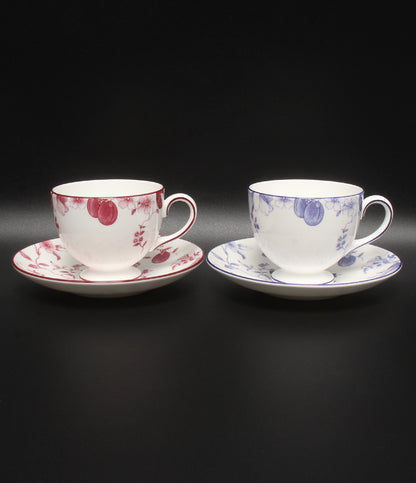 美品 WEDGWOOD カップ＆ソーサー プレート 皿 18cm 4点セット ワインプラム ブループラム ウエッジウッド