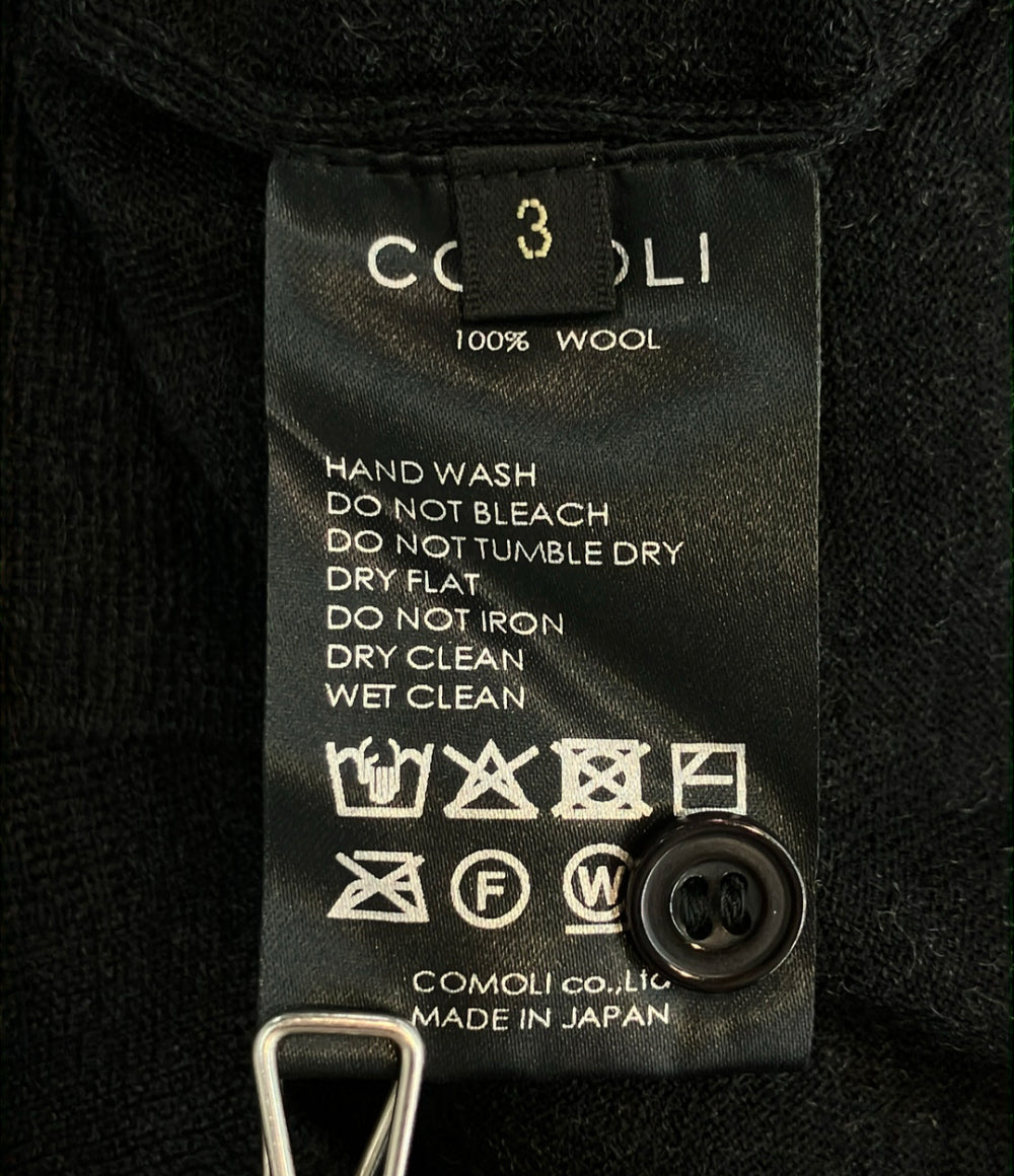 COMOLI ウール 衿つき カーディガン C03-06011 メンズ SIZE 3 コモリ