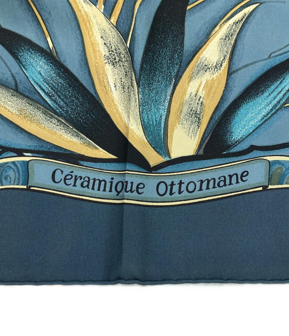美品 エルメス スカーフ シルク100% カレ90 Céramique Ottomane レディース HERMES