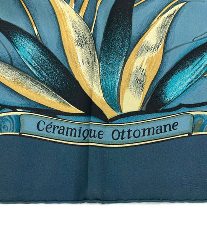 美品 エルメス スカーフ シルク100% カレ90 Céramique Ottomane レディース HERMES