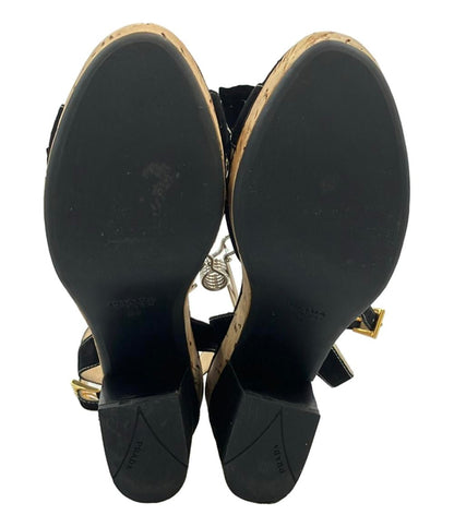 PRADA コルクサンダル スエード フラワーアップリケ レディース SIZE 34 21(cm) プラダ