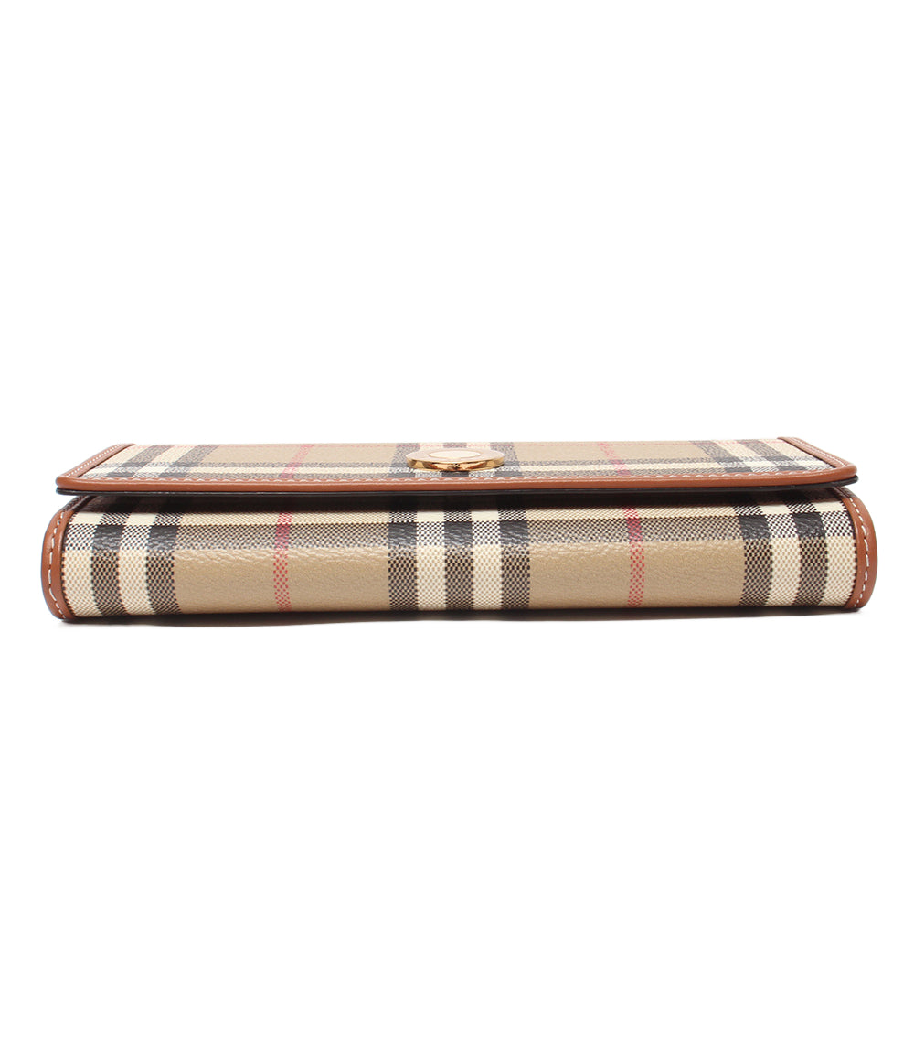 美品 BURBERRY 長財布 チェック柄 レディース メンズ バーバリー