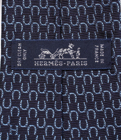 美品 HERMES ネクタイ シルク100％ 馬蹄柄 メンズ エルメス