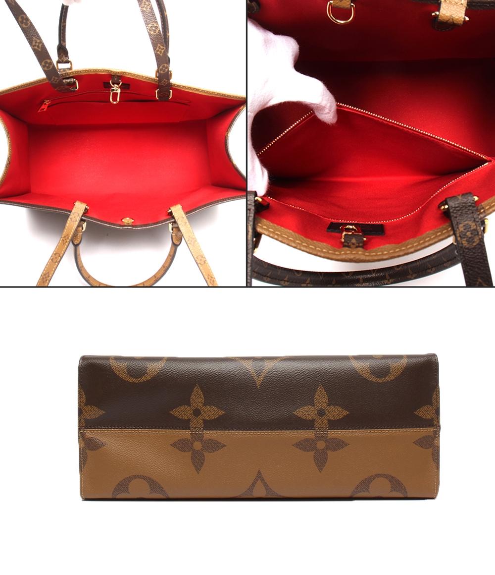 美品 LOUIS VUITTON トートバッグ 肩掛け モノグラム リバース モノグラムジャイアント オンザゴーGM M45320 レディース メンズ ルイ・ヴィトン