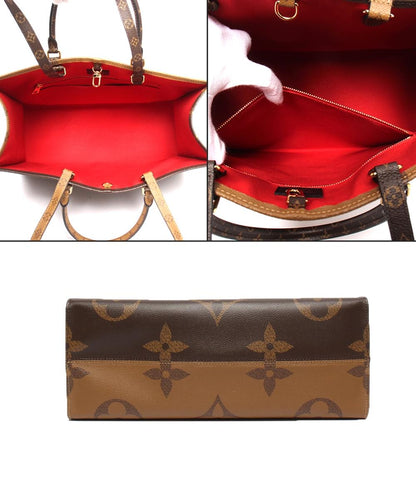 美品 LOUIS VUITTON トートバッグ 肩掛け モノグラム リバース モノグラムジャイアント オンザゴーGM M45320 レディース メンズ ルイ・ヴィトン
