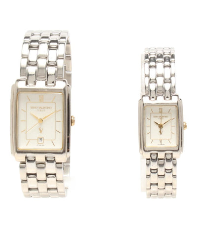 シルヴィオ ヴァレンティノ ペアウォッチ 腕時計 クオーツ ホワイト V104M V104S メンズ SILVIO VALENTINO