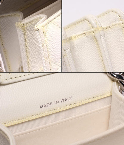CHANEL チェーンショルダーバッグ キャビアスキン シルバー金具 マイクロ マトラッセ レディース シャネル