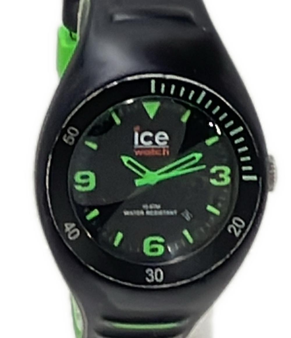 ice watch 腕時計 ブラックグリーンミディアム ピエールクエ クオーツ ブラック 017599 レディース メンズ アイスウォッチ