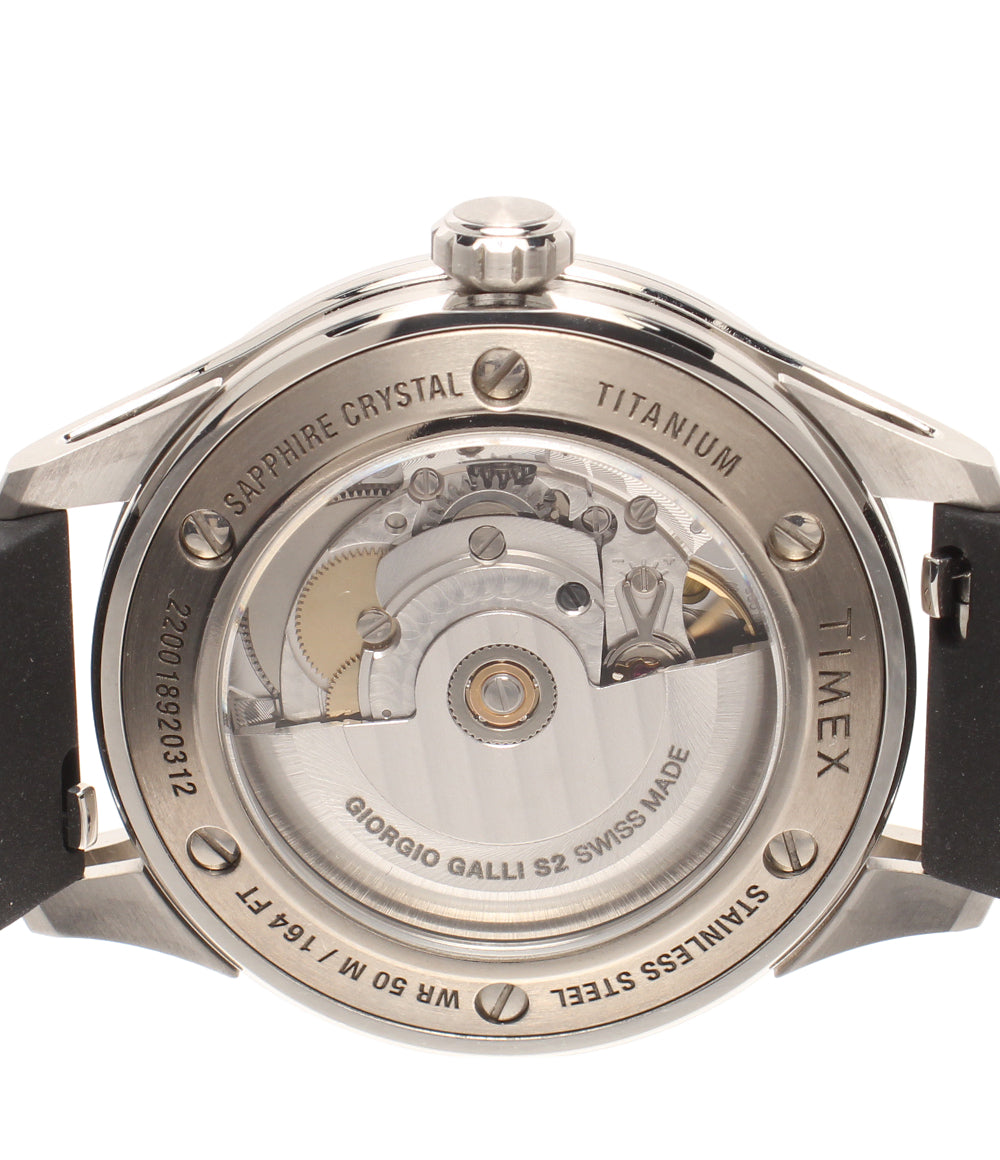 美品 TIMEX 腕時計 ジョルジオガリ S2 自動巻き ブラック TW2W12700 メンズ タイメックス