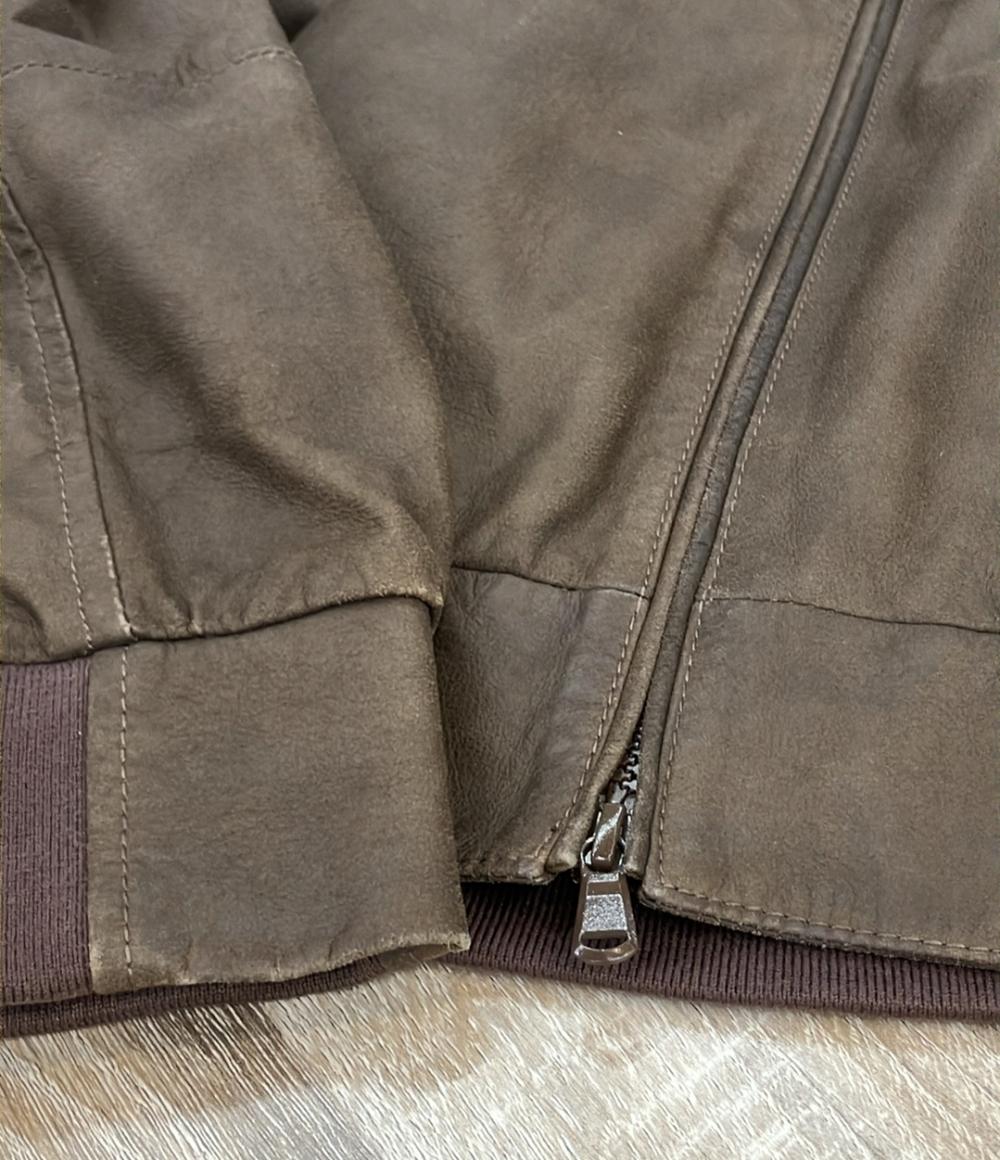 Brunello Cucinelli レザージャケット ブルゾン ダブルジップ DT9225319 メンズ SIZE XS ブルネロクチネリ