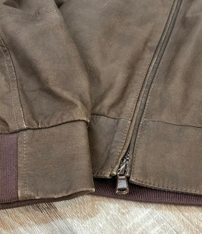 Brunello Cucinelli レザージャケット ブルゾン ダブルジップ DT9225319 メンズ SIZE XS ブルネロクチネリ