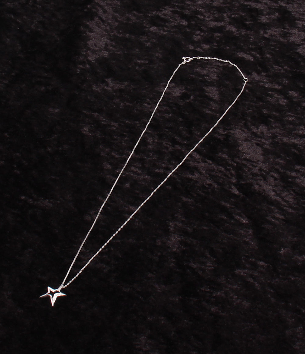 美品 STAR JEWELRY ネックレス K18 ダイヤ 0.02ct スターモチーフ レディース スタージュエリー
