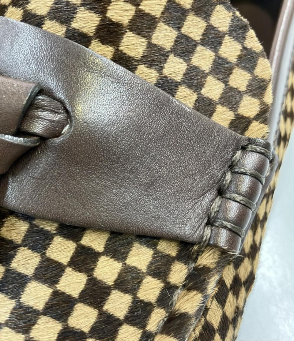 ルイ・ヴィトン ハラコ ローファー ダミエ柄 メンズ SIZE 6 1/2 (S) LOUIS VUITTON