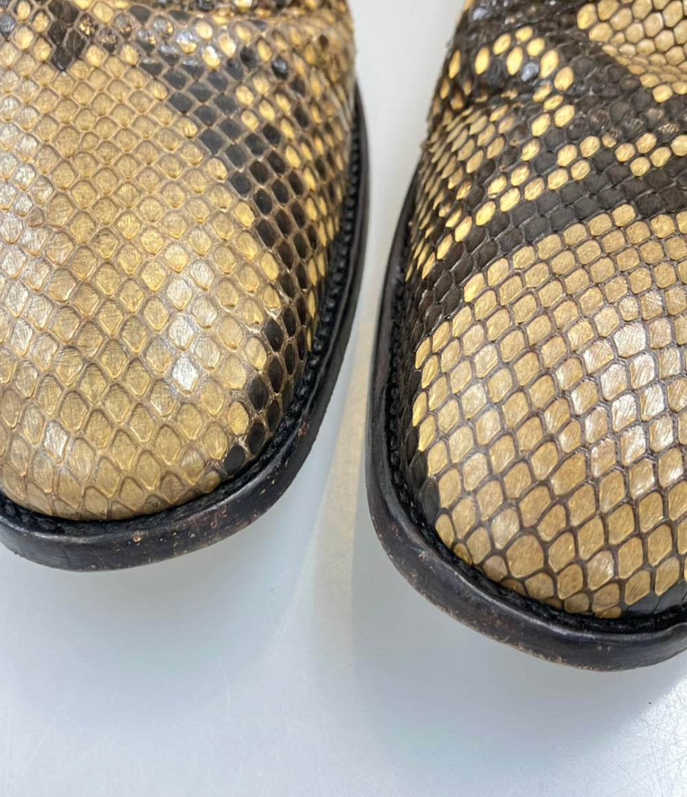 SAINT LAURENT ショートブーツ サイドジップ パイソン メンズ SIZE 43 (M) サンローラン