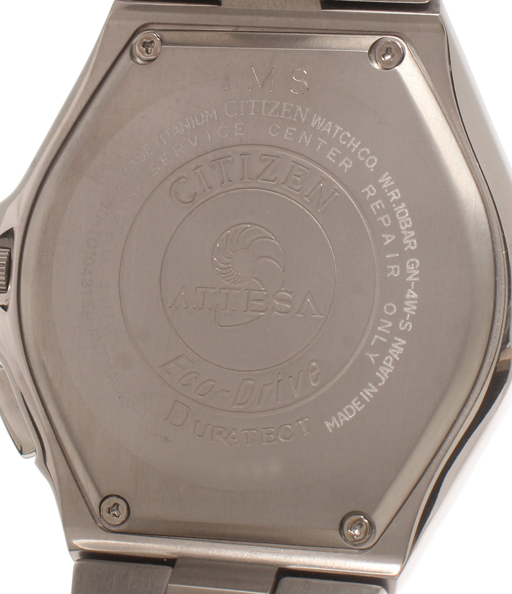 美品 CITIZEN 腕時計 ソーラー電波 アテッサ ATTESA ソーラー ブラック H100-T010431 メンズ シチズン