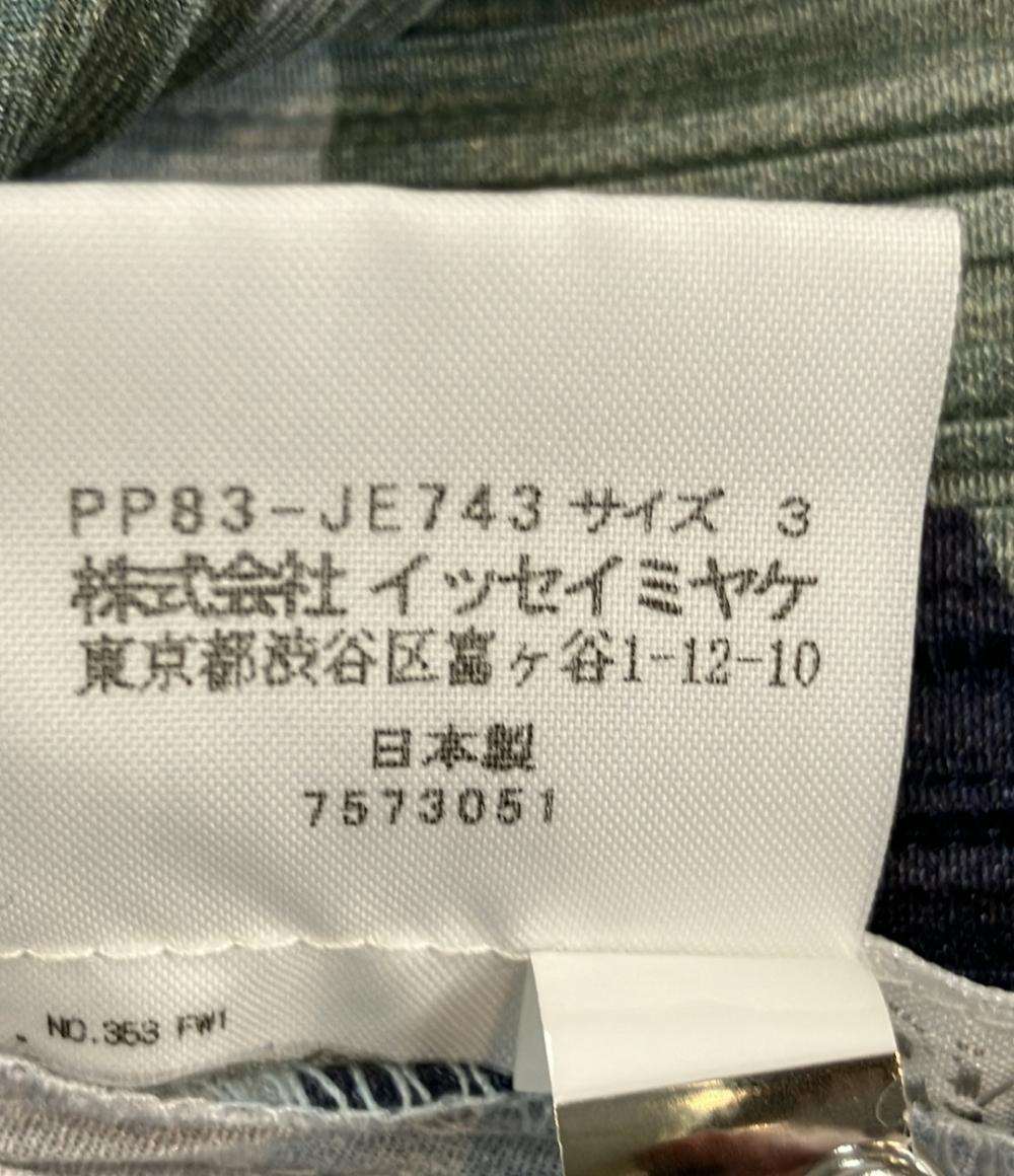 PLEATS PLEASE ノースリーブワンピース 18AW 総柄 幾何学模様 ロング丈 シャツ チュニック プリーツ PP83-JE743 レディース SIZE 3 (L)