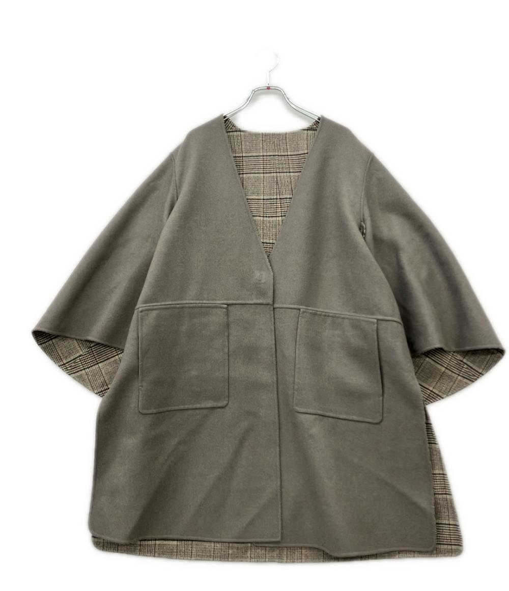 Drawer グレンチェックケヌキリバーシブルコート 6525-299-0820 レディース SIZE 38 (S) ドゥロワー