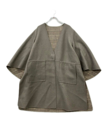 Drawer グレンチェックケヌキリバーシブルコート 6525-299-0820 レディース SIZE 38 (S) ドゥロワー