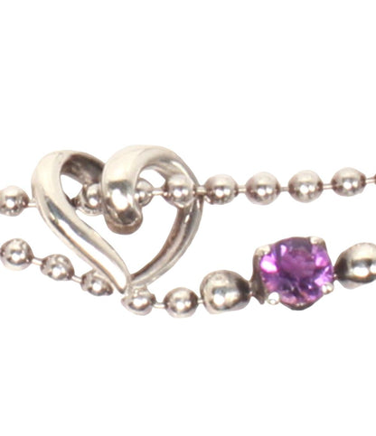 4℃ ブレスレット 2連 SV アメジスト ハート レディース ヨンドシー