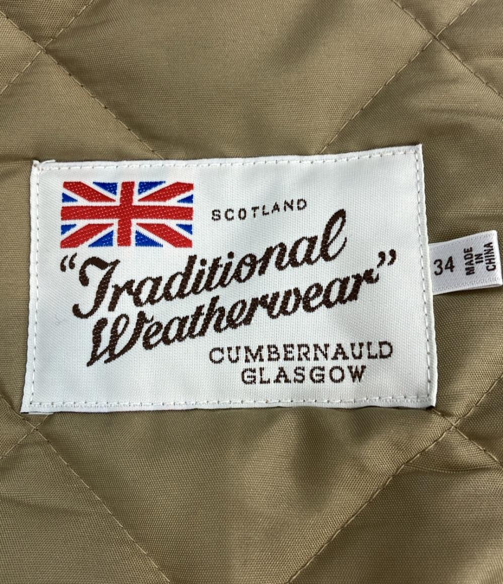 Traditional Weatherwear nano universe コート キルティング  ノーカラー シルバーボタン Aライン ARKLEY LONG2 L222APQC00246AA レディース