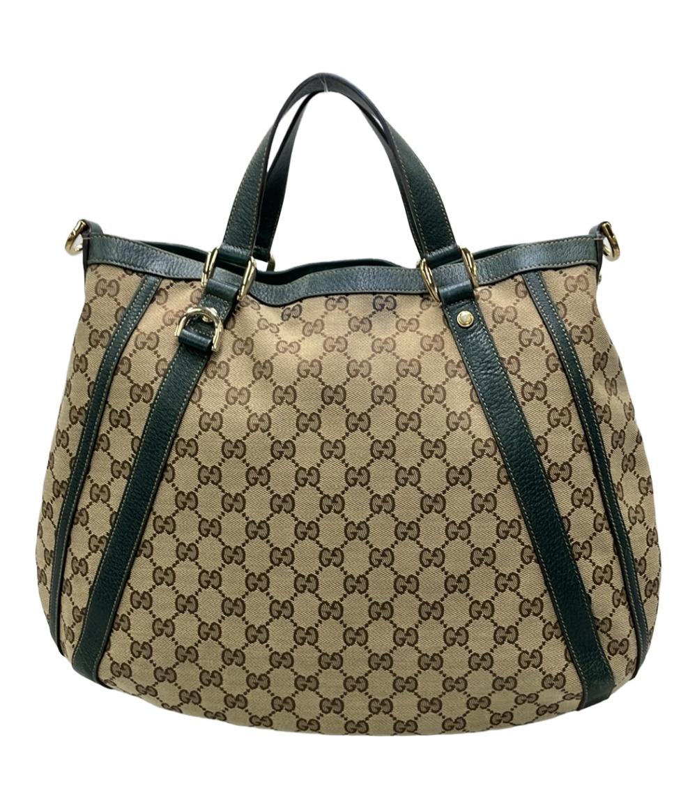 グッチ 2WAY ハンドバッグ ショルダーバッグ 肩掛け トートバッグ GGキャンバス 130734 001013 レディース GUCCI