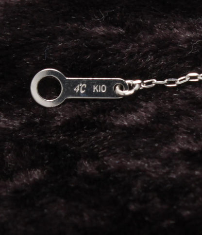 美品 ヨンドシー ネックレス K10 ダイヤ フラワーモチーフ 花モチーフ リバーシブル レディース 4℃