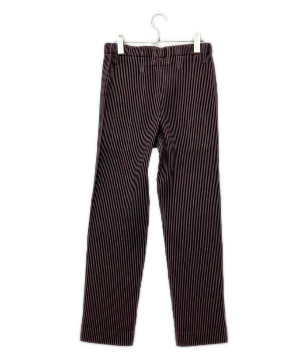 美品 ISSEY MIYAKE HOMME PLISSE ストレートパンツ メンズ SIZE 2 イッセイ ミヤケ オム プリッセ