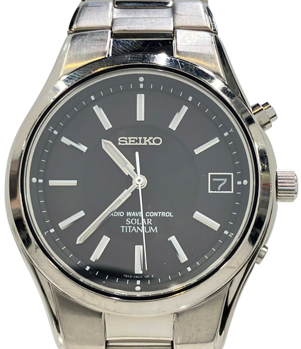 SEIKO 腕時計 ソーラー ブラック 7B42-0AN0 メンズ セイコー