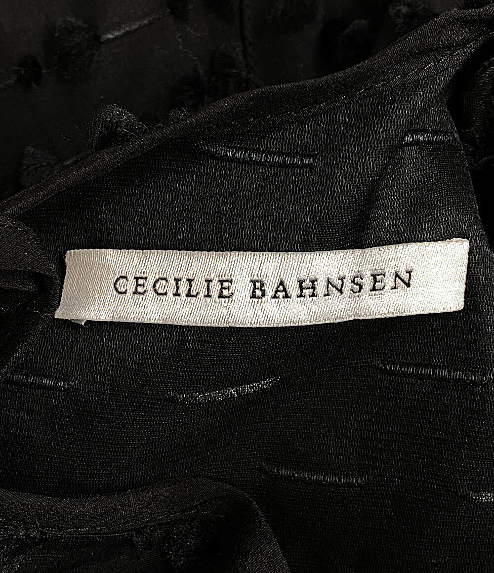 美品 セシリーバンセン 半袖ワンピース ブラック 17AW     レディース SIZE 6  Cecilie Bahnsen