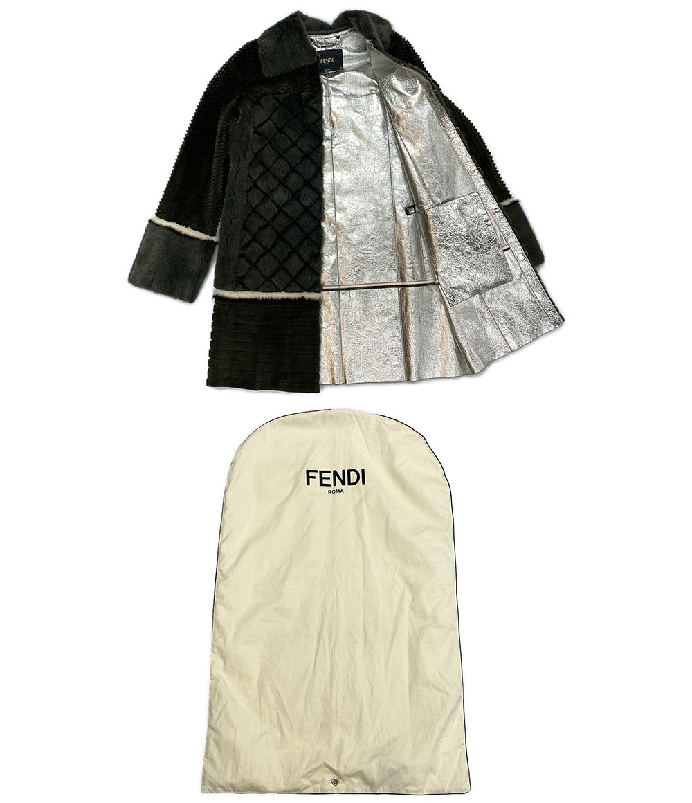 フェンディ 美品 ベルト付き ミンクロングコート 17-18AW    FNF278 レディース SIZE 40  FENDI