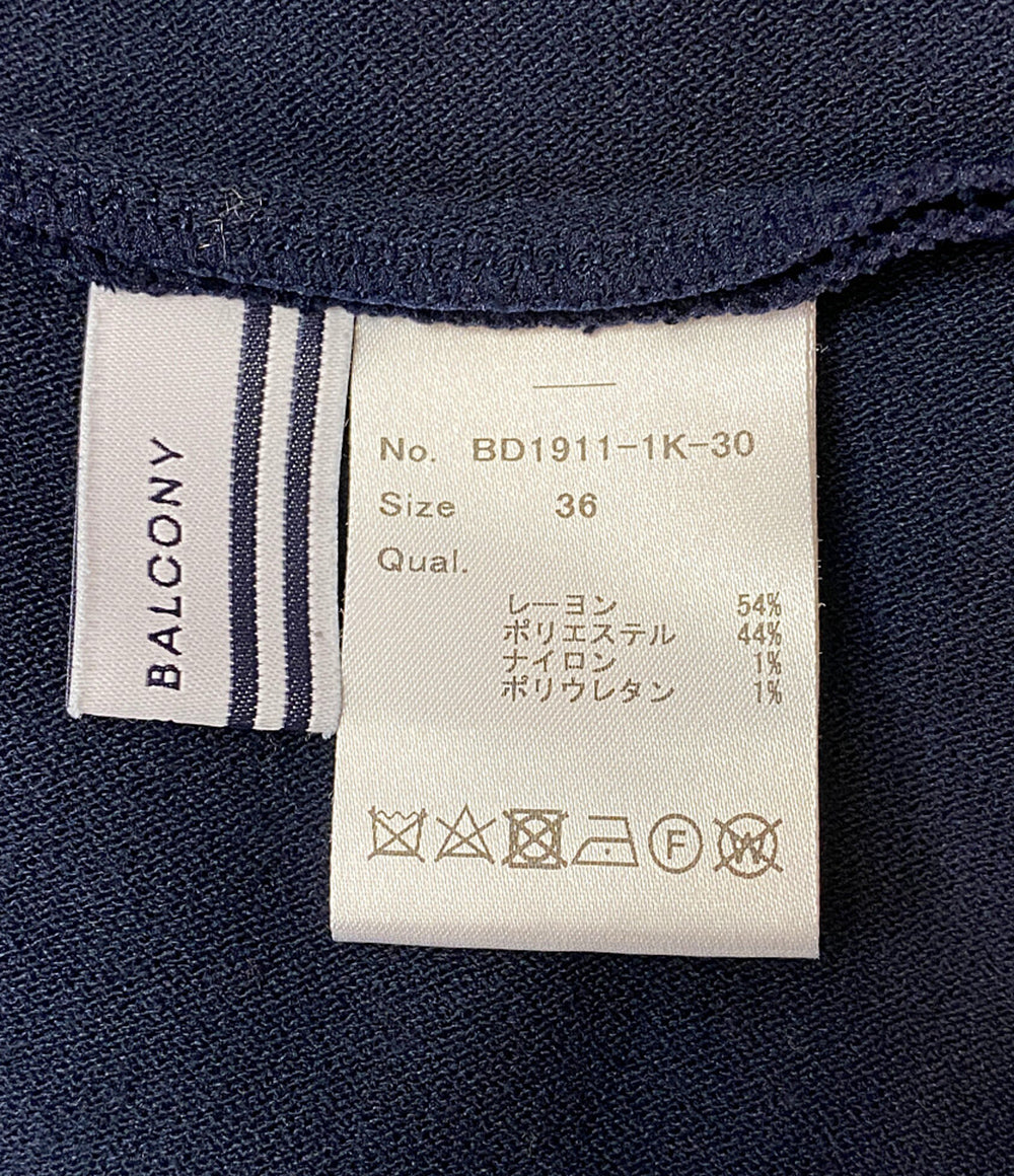 BORDERS at BALCONY ボーダーズ アット バルコニー スカラップ ニットドレス ワンピース レディース SIZE 36