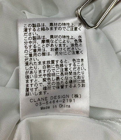 クラネ キャミワンピース ホワイト アシンメトリー レディース SIZE 2 CLANE