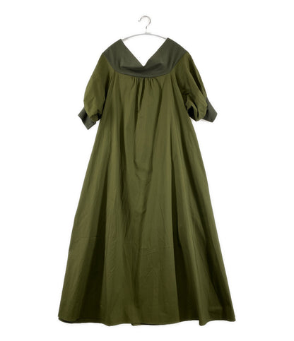 BORDERS at BALCONY ボーダーズ アット バルコニー 半袖ワンピース カーキ レディース SIZE 36