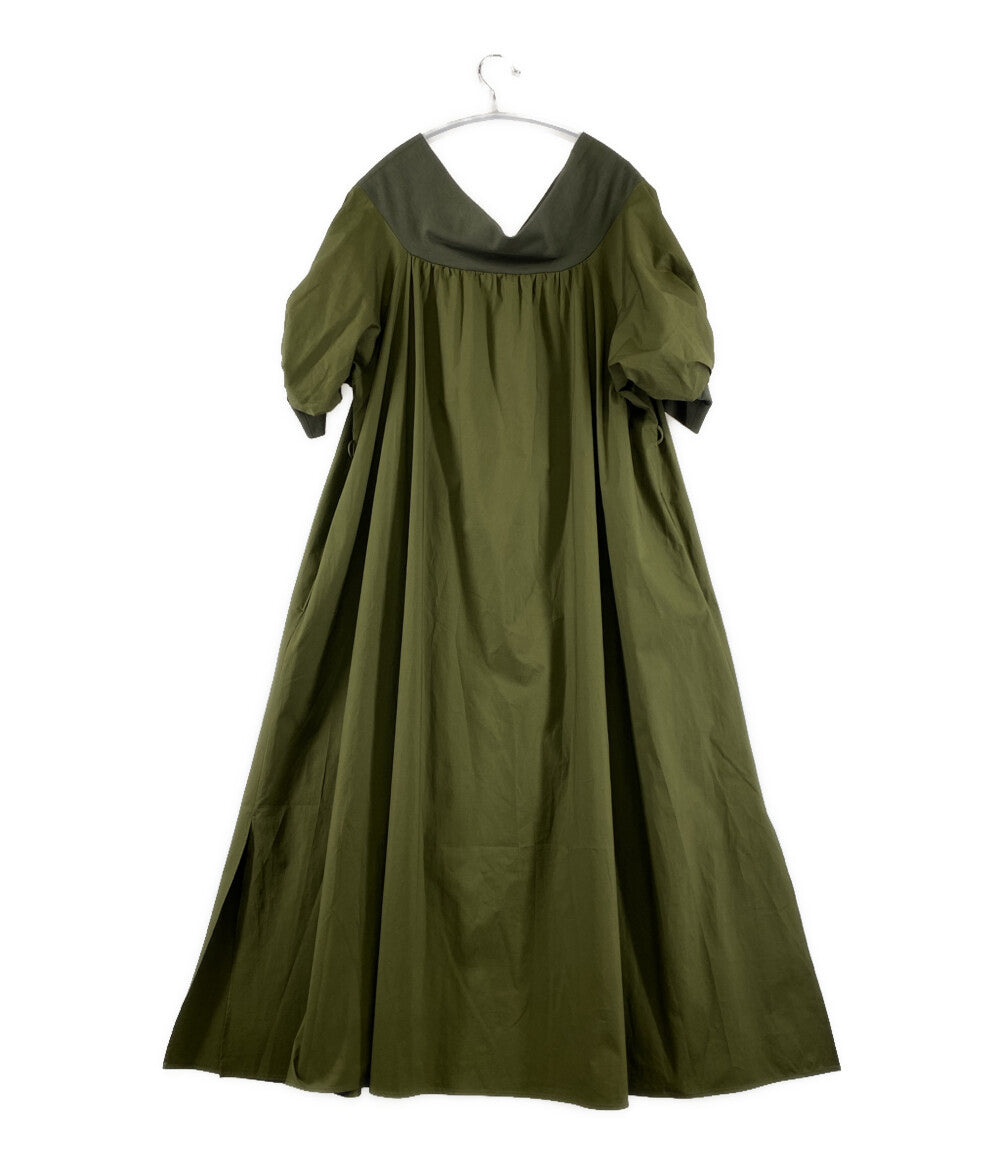 BORDERS at BALCONY ボーダーズ アット バルコニー 半袖ワンピース カーキ レディース SIZE 36