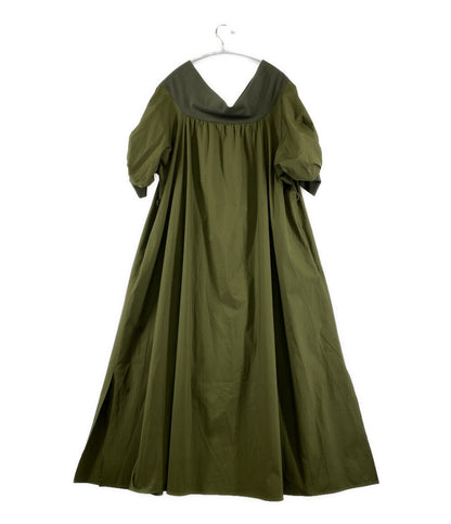 BORDERS at BALCONY ボーダーズ アット バルコニー 半袖ワンピース カーキ レディース SIZE 36