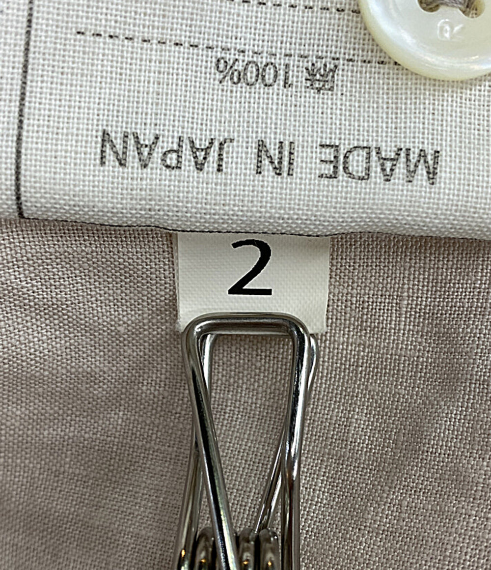 フォーティーファイブアールピーエム  開襟シャツ 長袖 リネン100 ベージュ      メンズ SIZE 2  45RPM