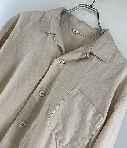 フォーティーファイブアールピーエム  開襟シャツ 長袖 リネン100 ベージュ      メンズ SIZE 2  45RPM