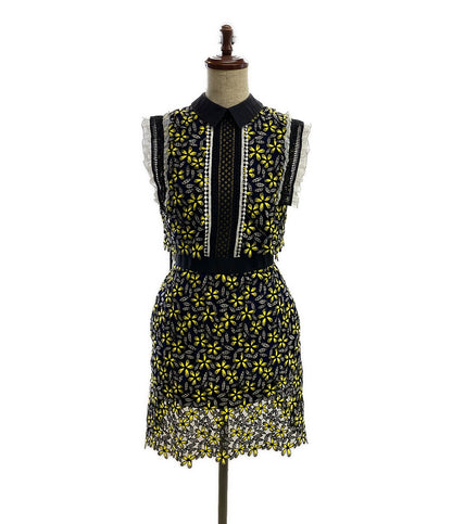 SELF-PORTRAIT ワンピース 総レース ノースリーブ レディース SIZE UK8 セルフ ポートレイト