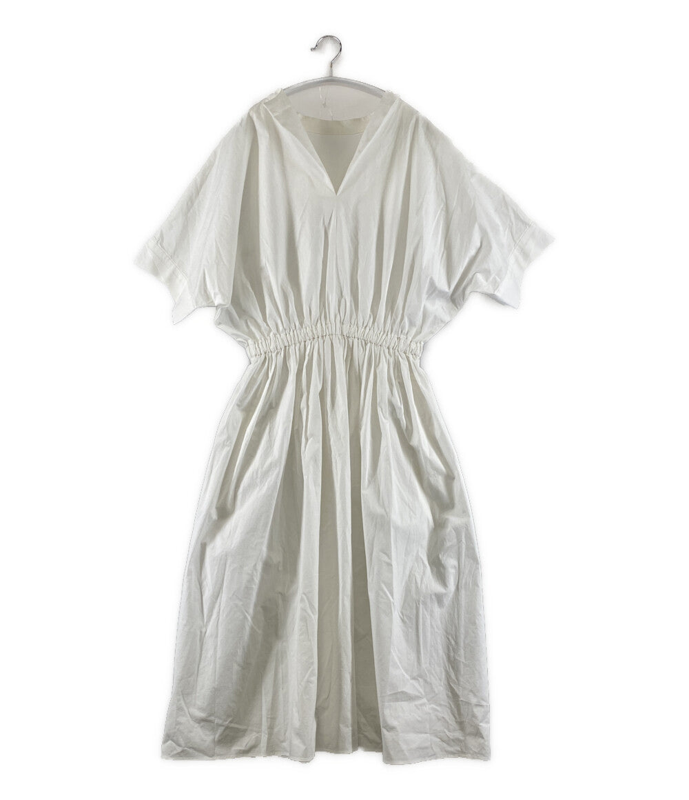 BORDERS at BALCONY ボーダーズアットバルコニー 半袖ワンピース ホワイト レディース SIZE 36