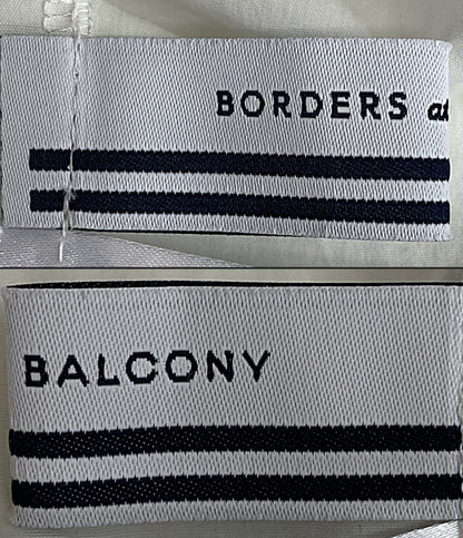 BORDERS at BALCONY ボーダーズアットバルコニー 半袖ワンピース ホワイト レディース SIZE 36