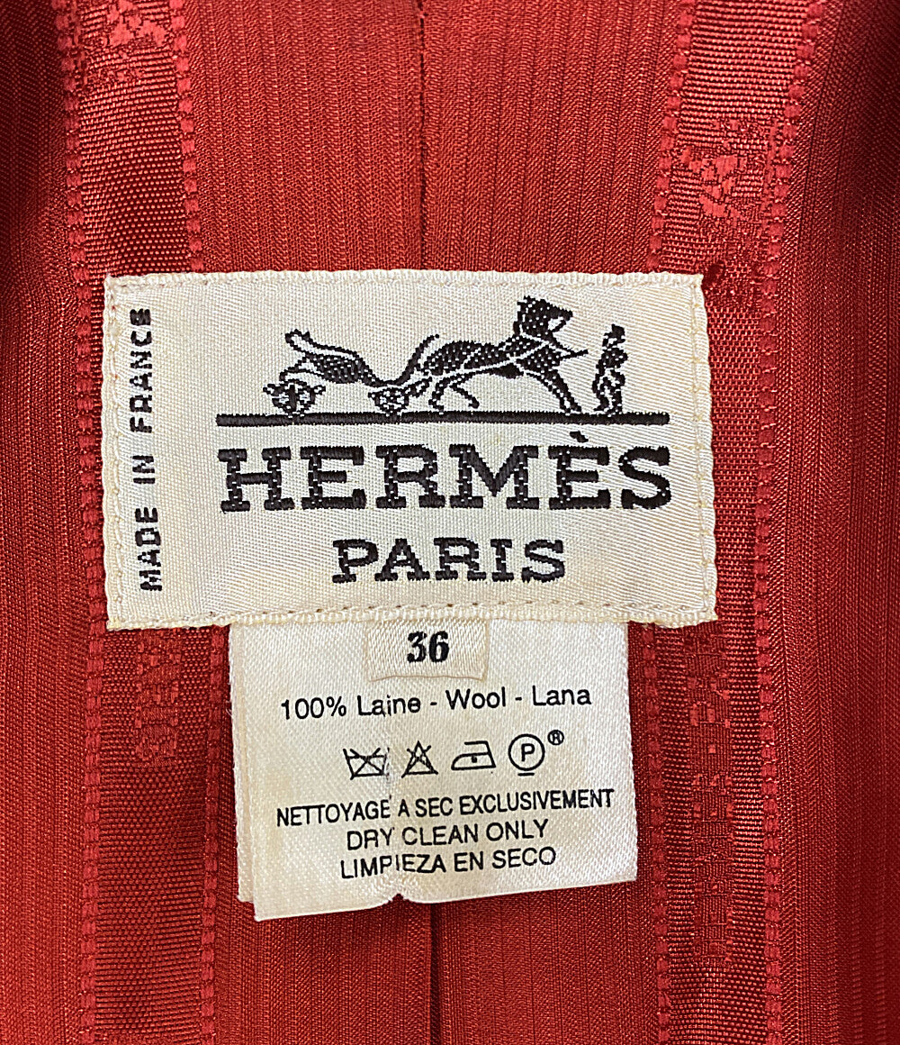 エルメス  テーラードジャケット レッド      レディース SIZE 36  HERMES