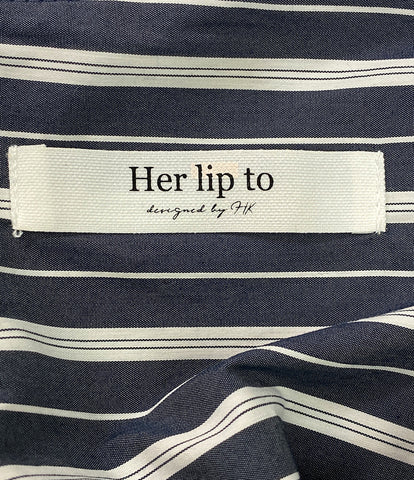 ハーリップトゥ ノースリーブワンピース リボン付き ストライプ      レディース SIZE S  Her Lip To