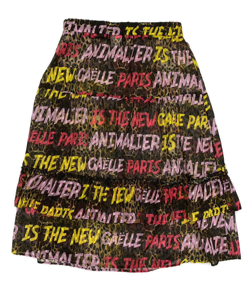 ガエルパリ ティアードスカート レオパード レディース SIZE 16A gaelle paris