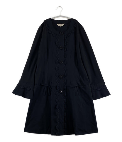 スーパービューティ 長袖ワンピース ブラック レース刺繍 レディース SIZE 42 Super Beauty