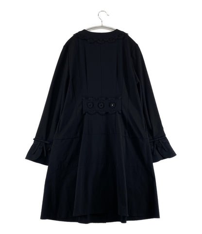 スーパービューティ 長袖ワンピース ブラック レース刺繍 レディース SIZE 42 Super Beauty