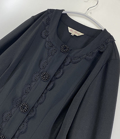 スーパービューティ 長袖ワンピース ブラック レース刺繍 レディース SIZE 42 Super Beauty