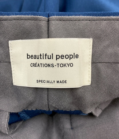 ビューティフルピープル  パンツ ブルー ジッパー付       レディース SIZE 38  beautiful people