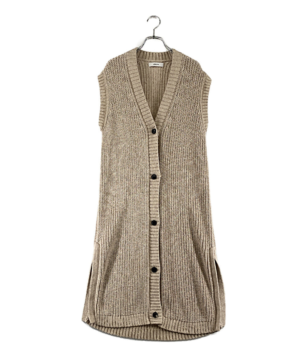 ebure エブール 35108200225 ロングニットカーディガン ノースリーブ レディース SIZE -