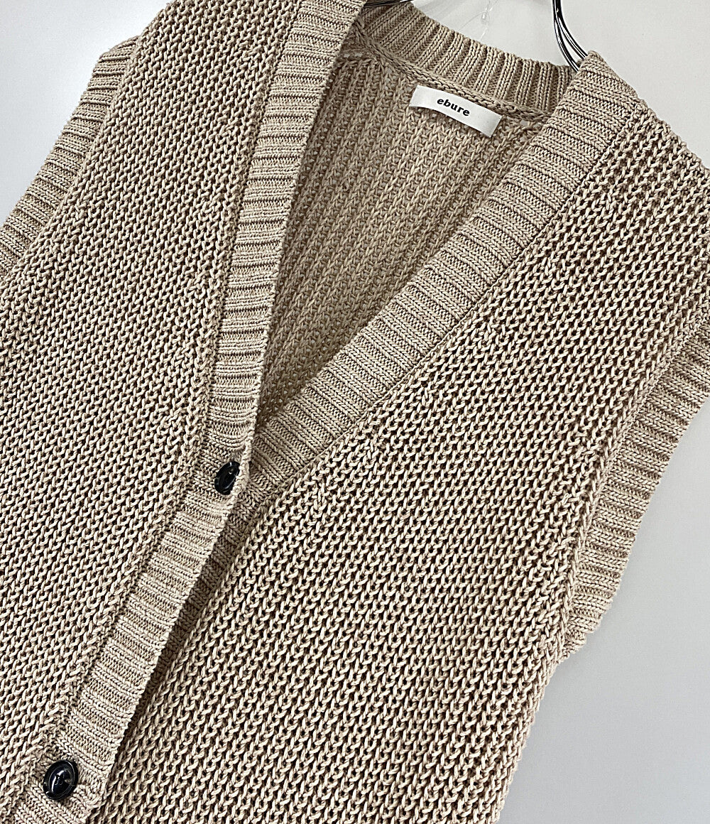 ebure エブール 35108200225 ロングニットカーディガン ノースリーブ レディース SIZE -