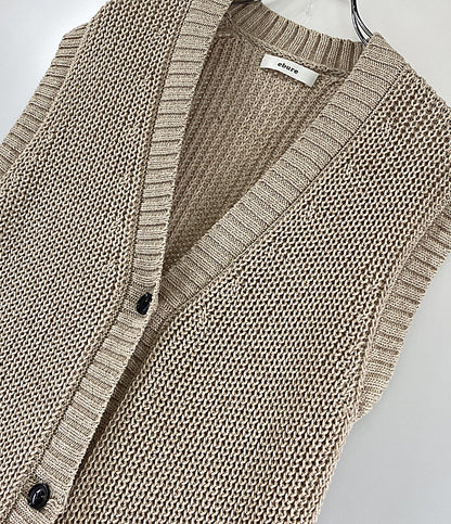 ebure エブール 35108200225 ロングニットカーディガン ノースリーブ レディース SIZE -